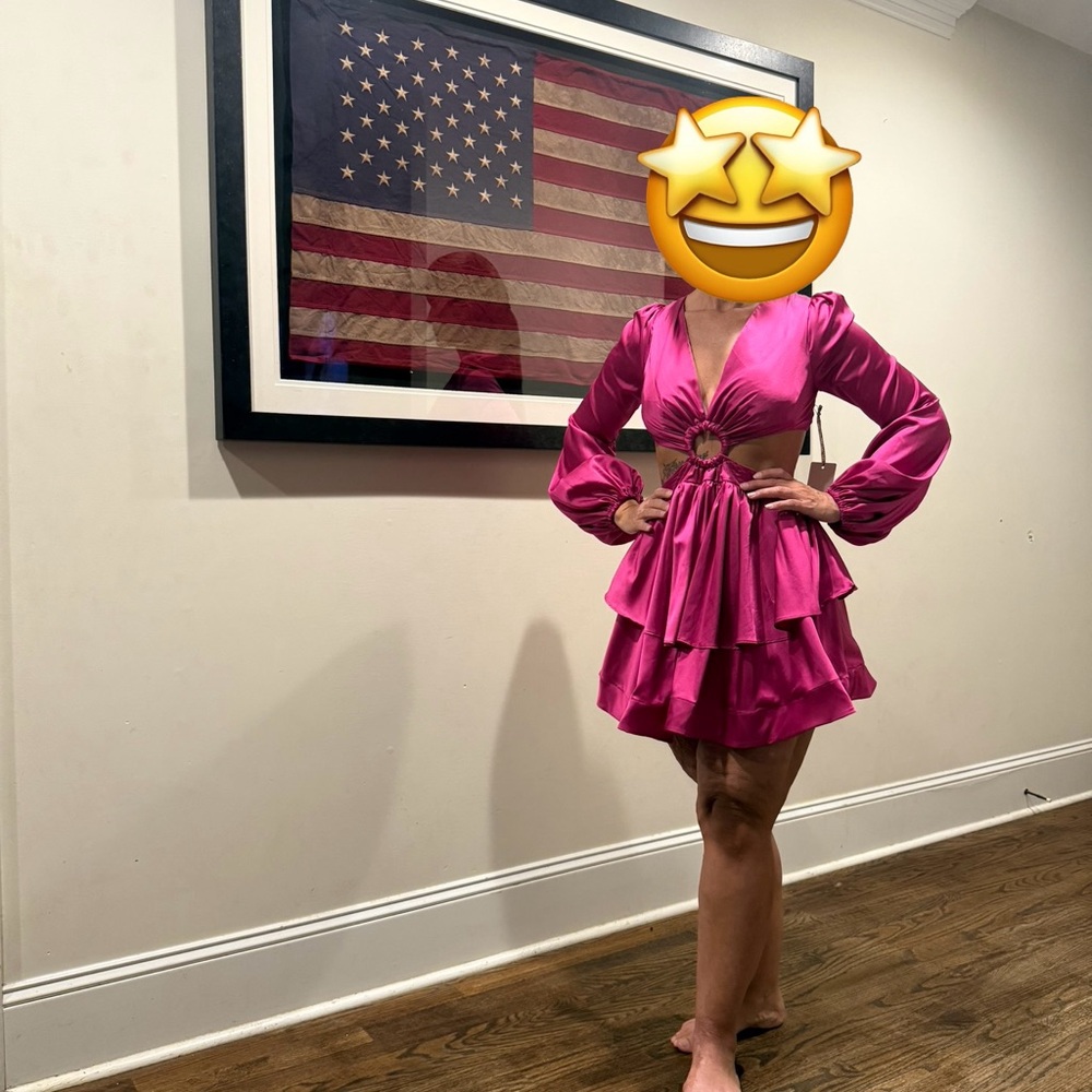 Elegant Pink Ruffle Dress